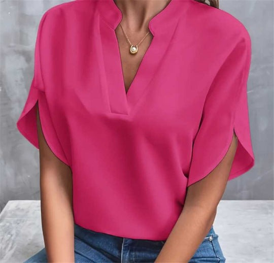 Elena Elegant V-Neck Women's Blouse