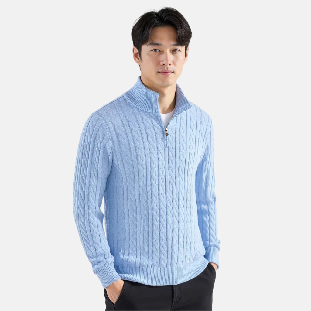 TAEBAEK Zipped Cable Sweater – Calara London