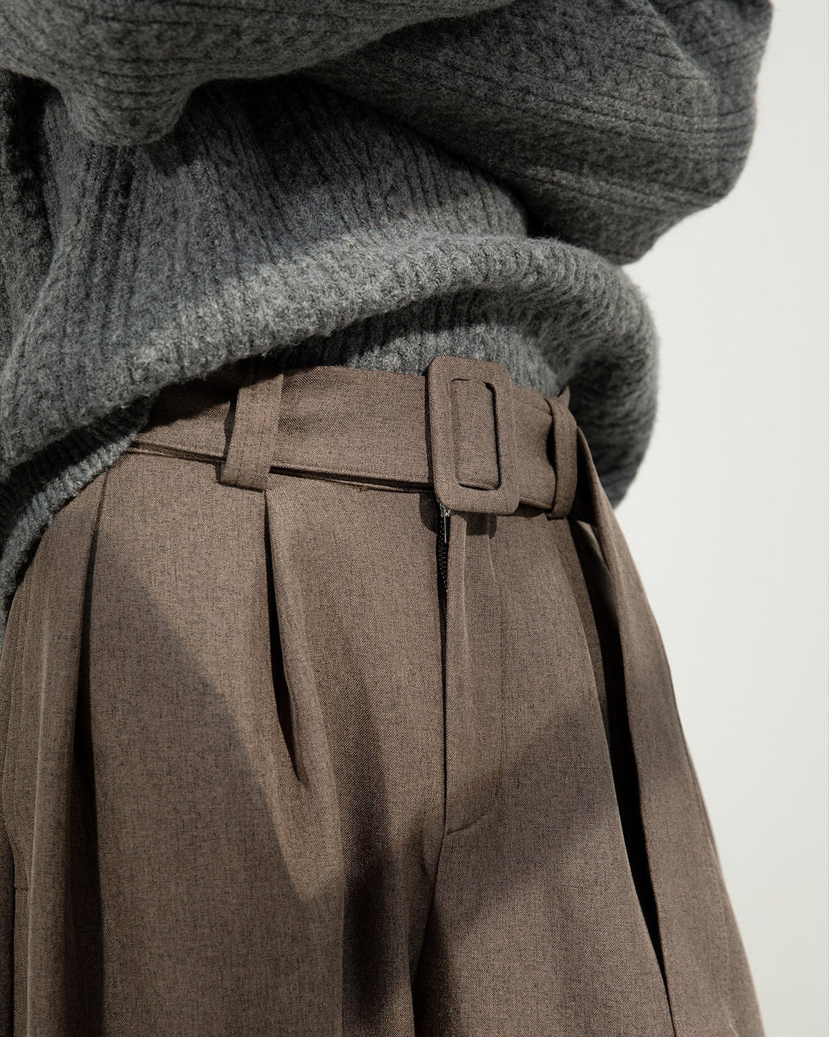 Wide-leg wool trousers