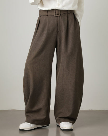 Wide-leg wool trousers