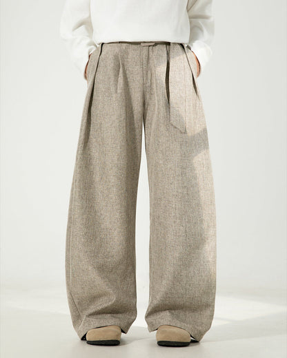 Wide-leg wool trousers