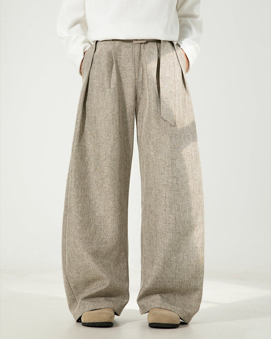 Wide-leg wool trousers