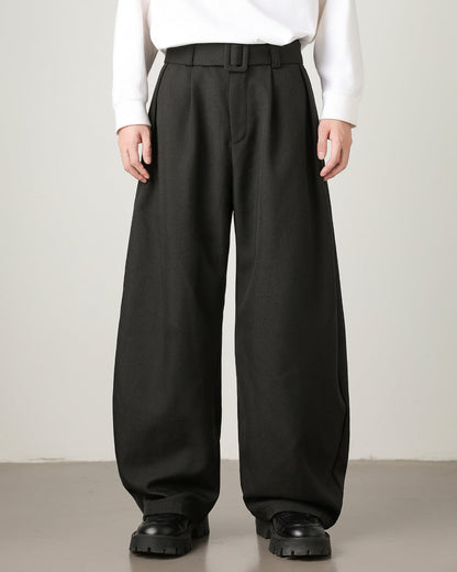 Wide-leg wool trousers