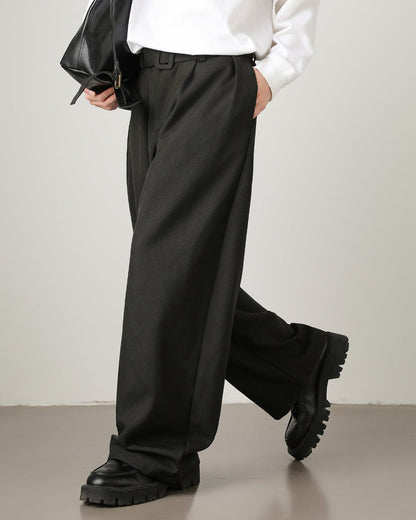 Wide-leg wool trousers