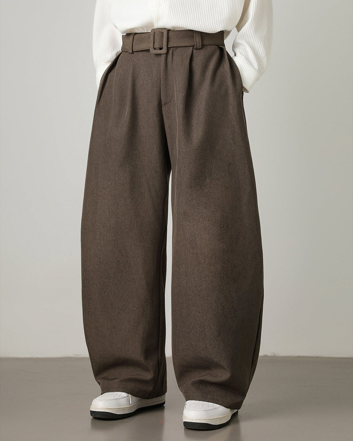 Wide-leg wool trousers