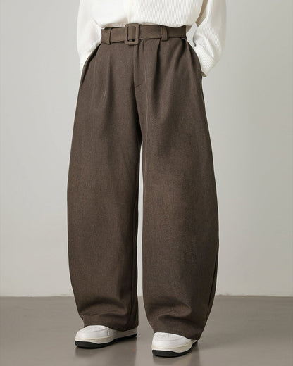 Wide-leg wool trousers