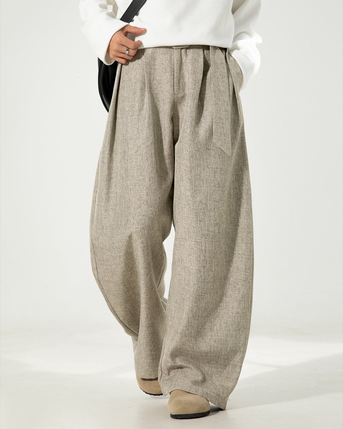 Wide-leg wool trousers