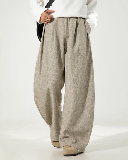 Wide-leg wool trousers
