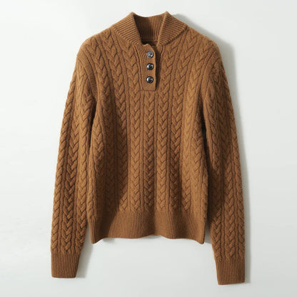 Arden Button-Up Cashmere Sweater