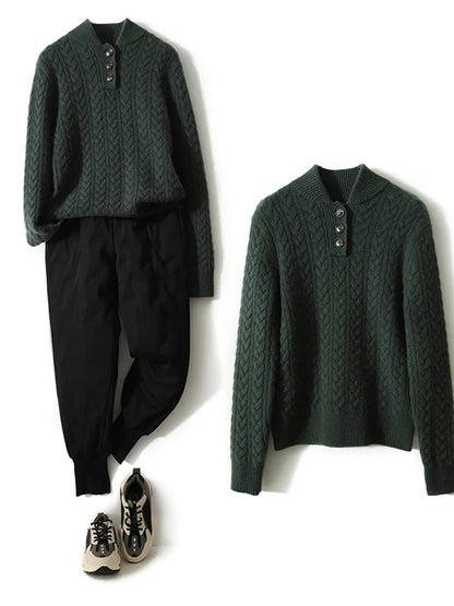 Arden Button-Up Cashmere Sweater