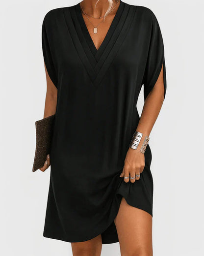 Evelyn V-Neck Short Sleeve Comfortable & Chic Dress