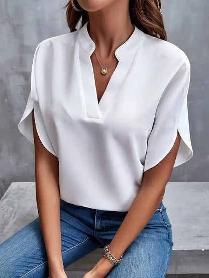 Elena Elegant V-Neck Women's Blouse