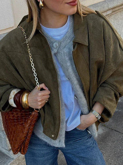 Suede Edge Bomber Jacket Series