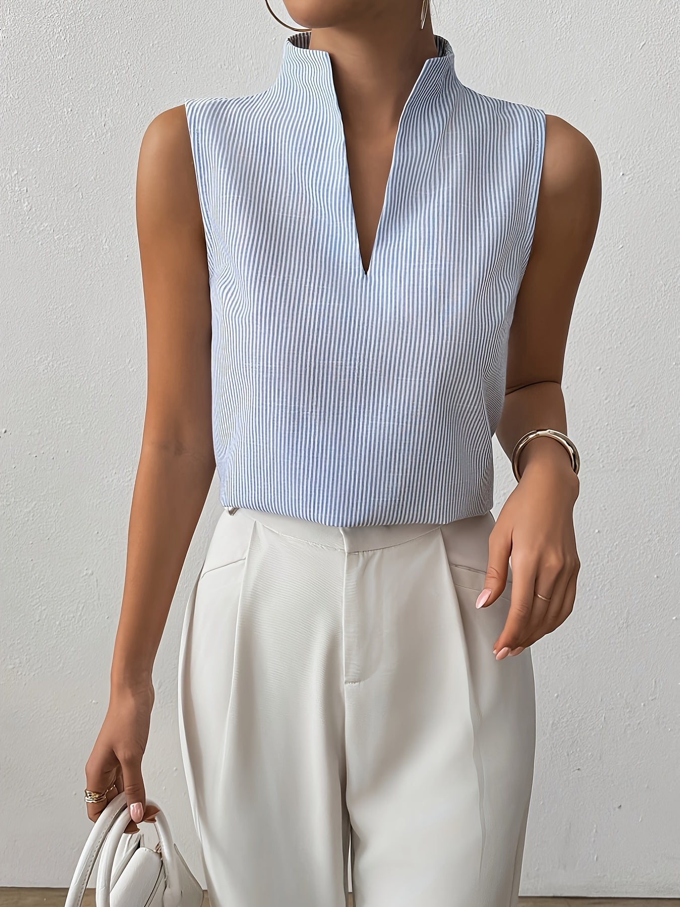 Roma Striped Sleeveless Top