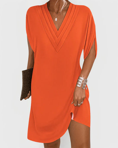 Evelyn V-Neck Short Sleeve Comfortable & Chic Dress