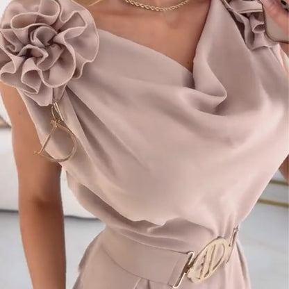 Women's Floral-Embellished Sleeveless Jumpsuit